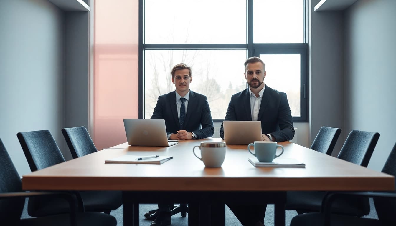 Professionelle Headhunter München beraten sich im modernen Büro über Fachkräfte.