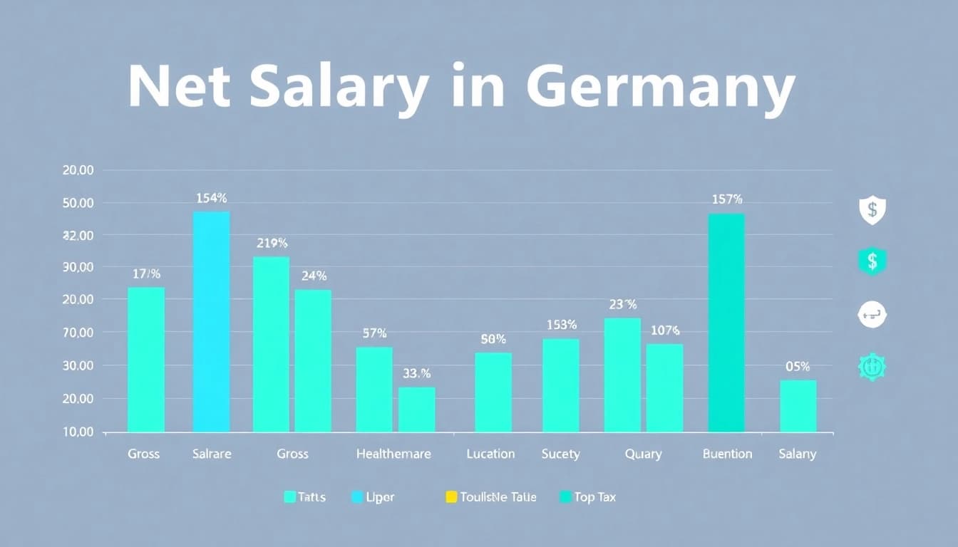 Visualize net salary in Germany showing industry comparisons and tax impact.