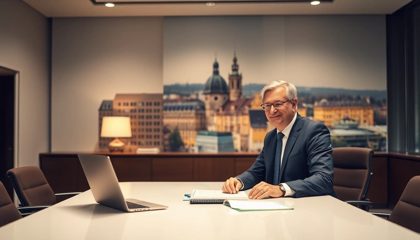 Der Headhunter Heidelberg in einem modernen Büro, engagiert im Gespräch zur Personalrekrutierung.