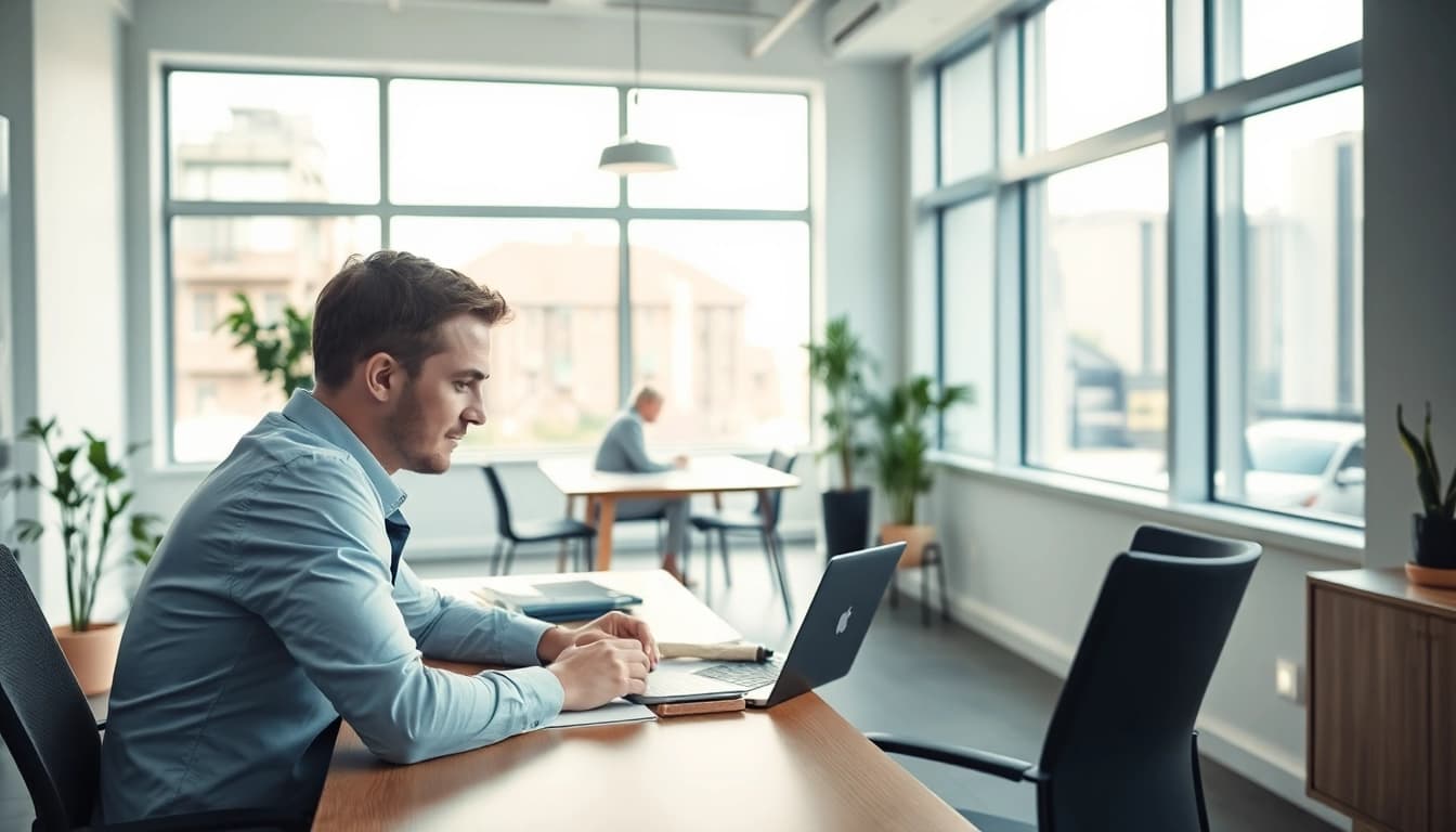 Headhunter Krefeld berät einen Klienten in einem modernen Büro über Karrierechancen.
