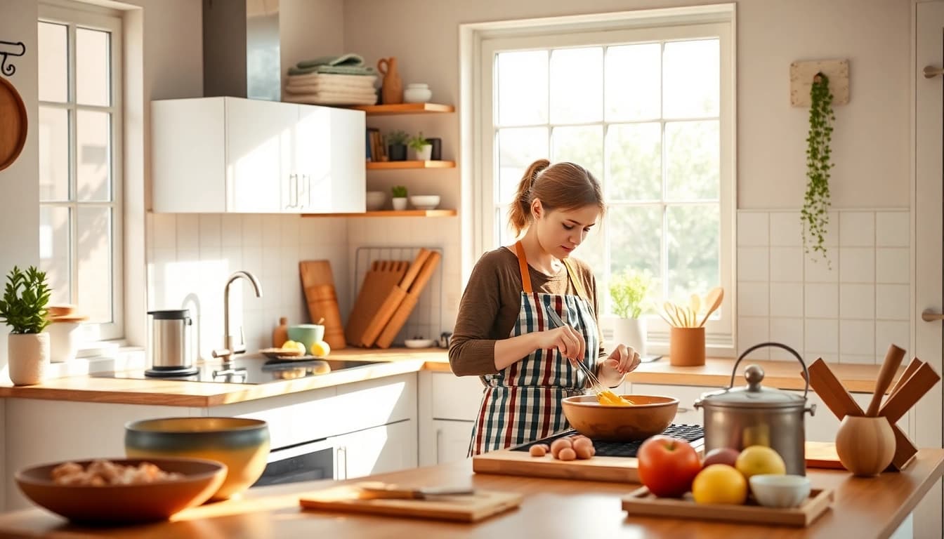 Hauswirtschaftskraft organizing a home kitchen in Hameln, ensuring a welcoming environment.