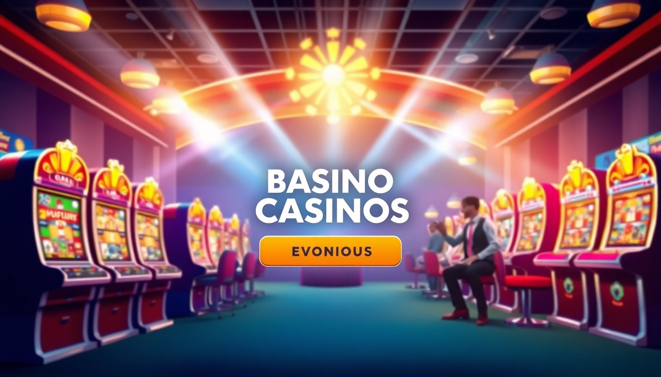 Visualisierung eines aufregenden Online Casino Bonus mit bunten Spielautomaten, die Spieler anziehen.