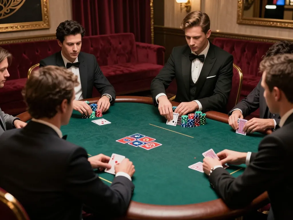 Players strategizing in a VIP poker room at MANCLUB, showcasing high-stakes gameplay.