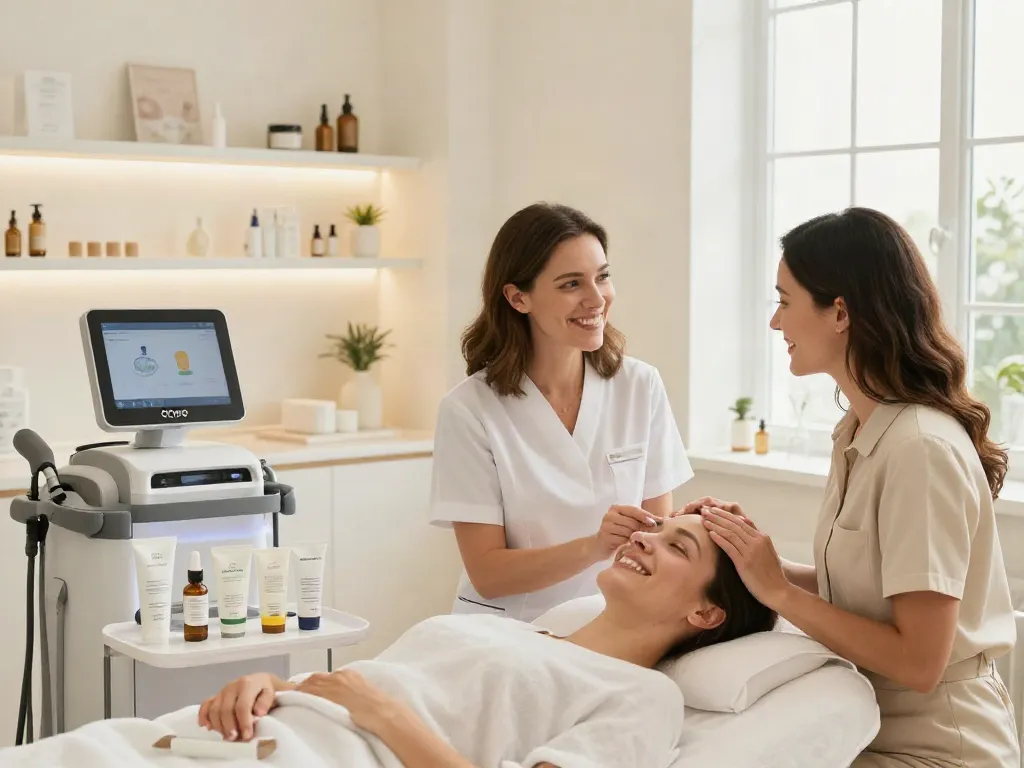 CCeye® Behandlung zur Augenringe entfernen in einem modernen Beauty-Salon.