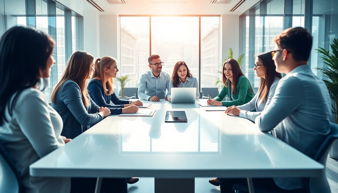IT Dienstleister team collaborating in a modern office for innovative solutions.