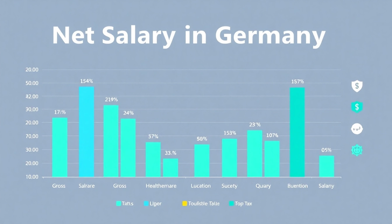 Visualize net salary in Germany showing industry comparisons and tax impact.