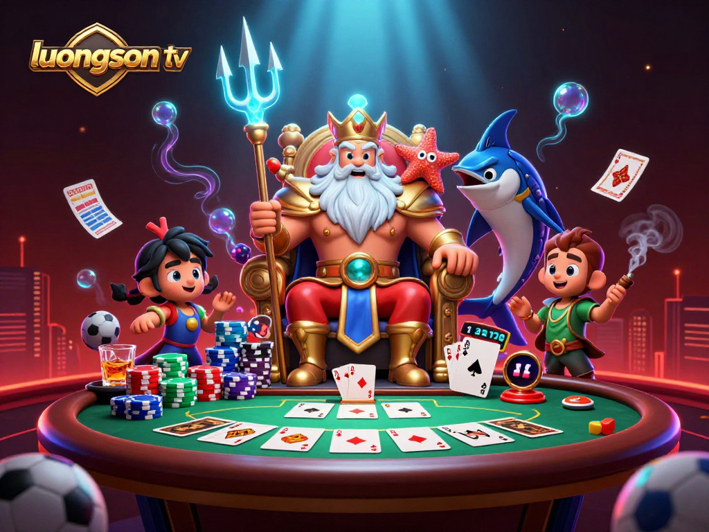 Engage with luongson tv's vibrant sports betting world in a colorful underwater casino.