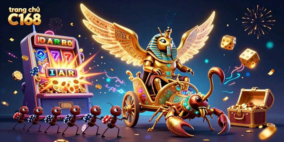 Experience thrilling wins at trang chủ C168 with vibrant casino elements and exciting slot machine action.