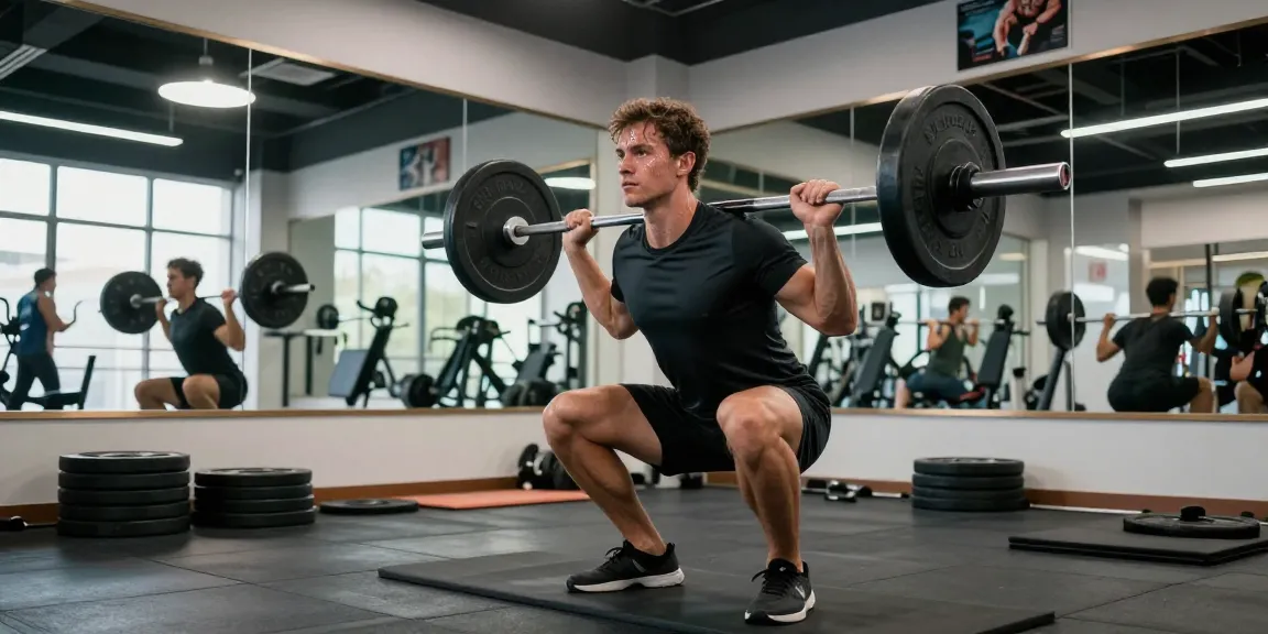 Intensives Fitnesstraining, das den Steroidshop-Lifestyle zeigt, mit einem fokussierten Bodybuilder, der Gewichte in einem modernen Fitnessstudio hebt.