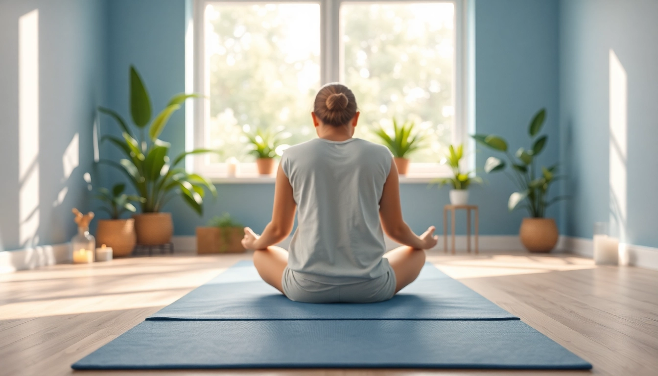 Promoting emotional wellbeing through meditation in a serene workspace.