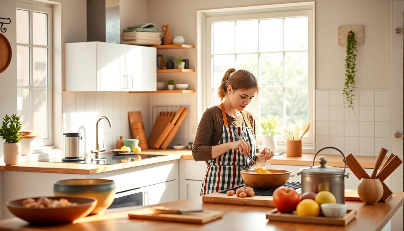 Hauswirtschaftskraft organizing a home kitchen in Hameln, ensuring a welcoming environment.