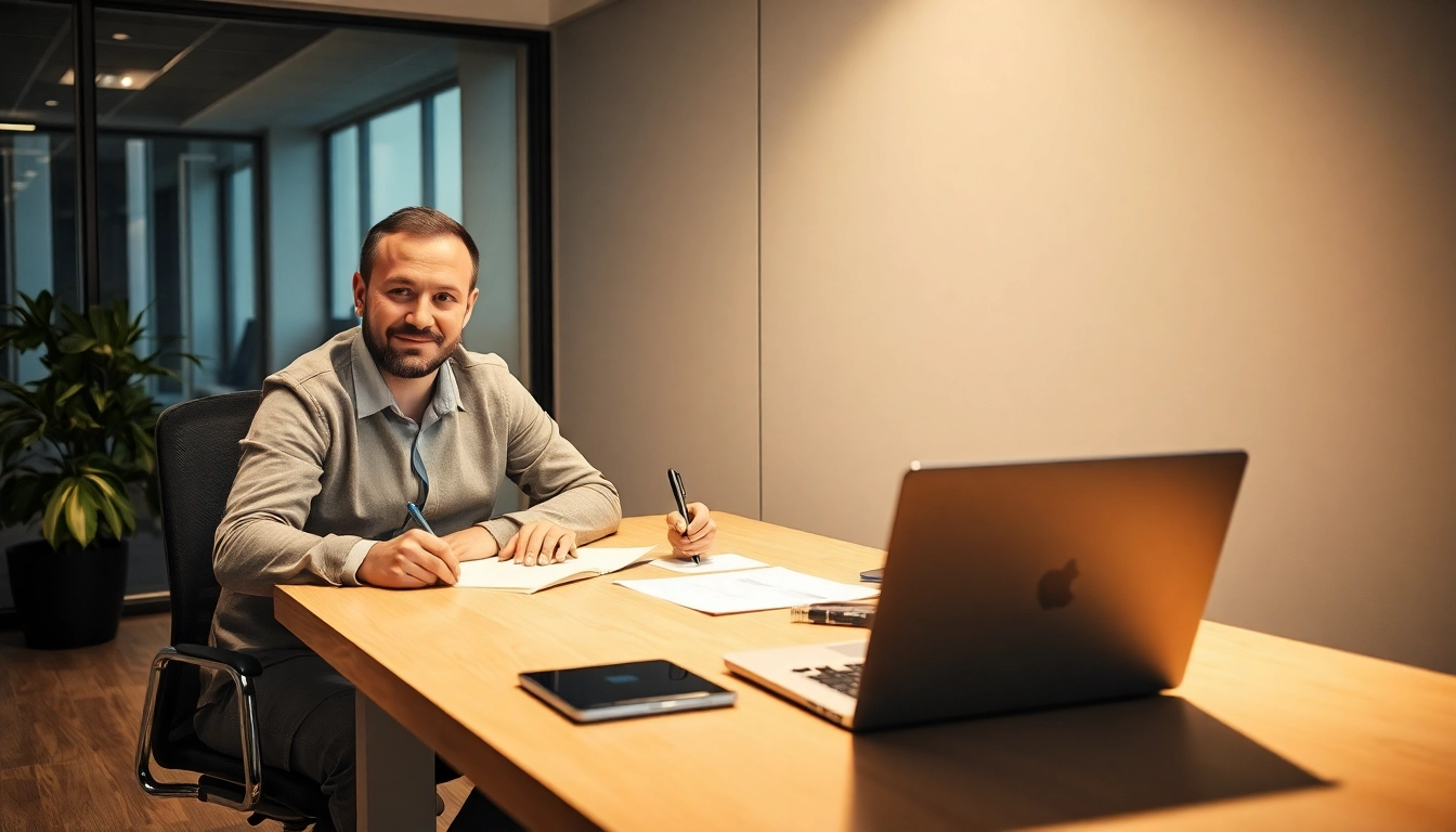 Headhunter Baubranche im professionellen Gespräch mit Bauleiter in modernem Büro.