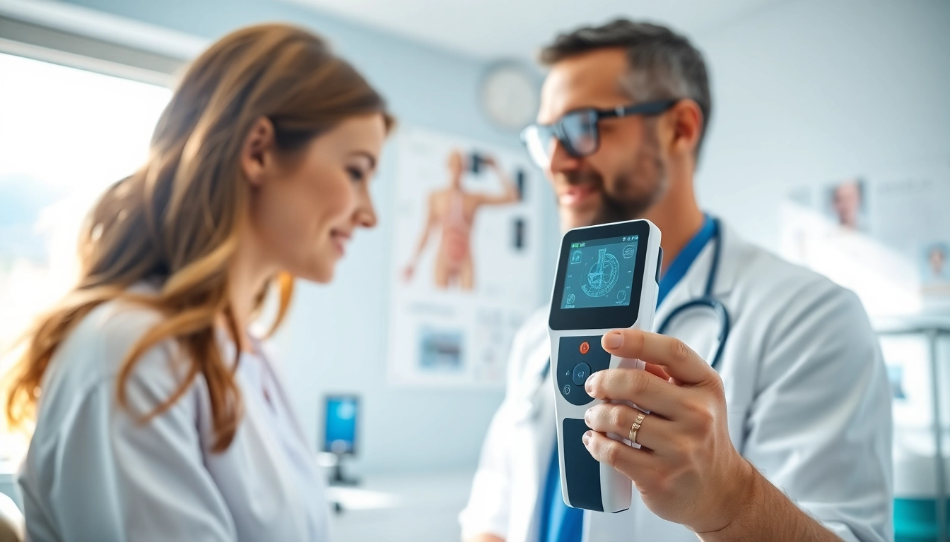 Der Einsatz von deus medical Geräten während einer Untersuchung zeigt moderne medizinische Praktiken.