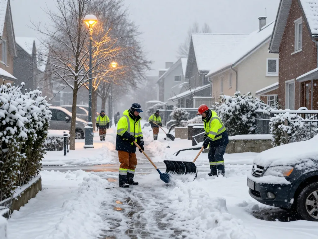 Zuverlässiger Winterdienst in Münster, der sicheren Zugang während starkem Schneefall gewährleistet