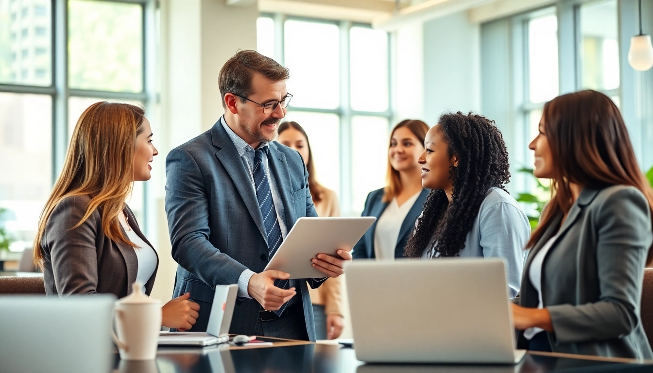 Headhunter Schweiz in a modern office environment interviewing diverse candidates