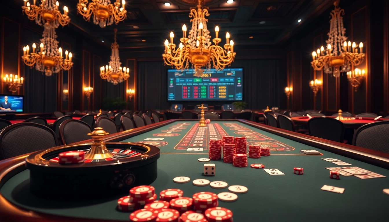 Vao luoi tv players experiencing the thrill of high-stakes poker at a luxurious casino table.